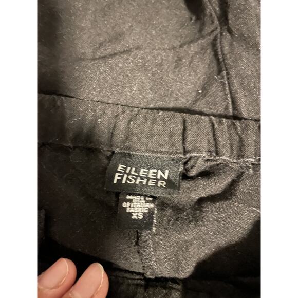 Eileen Fisher Womens Pants Size XS Black Linen Wide Leg Baggy Relaxed Lagenlook - Picture 3 of 8